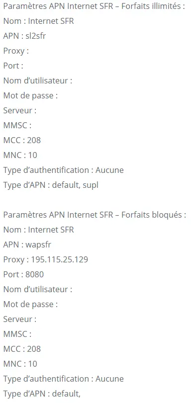 APN SFR