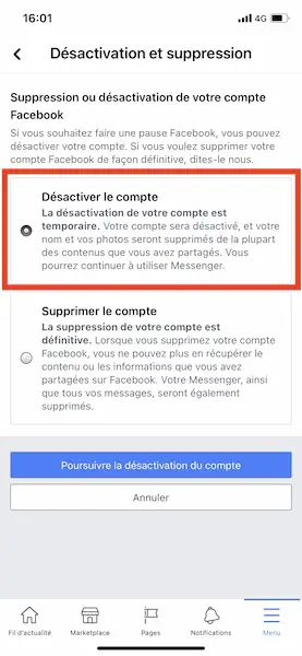 Comment désactiver un compte Facebook ?