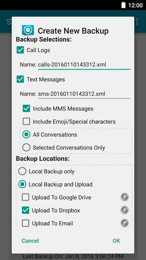 sauvegarder vos messages avec sms backup and restore