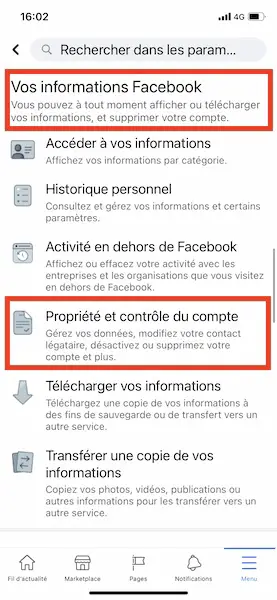 Supprimer facebook sur téléphone 2