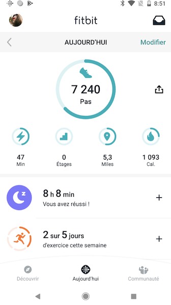 application podomètre GPS Fitbit