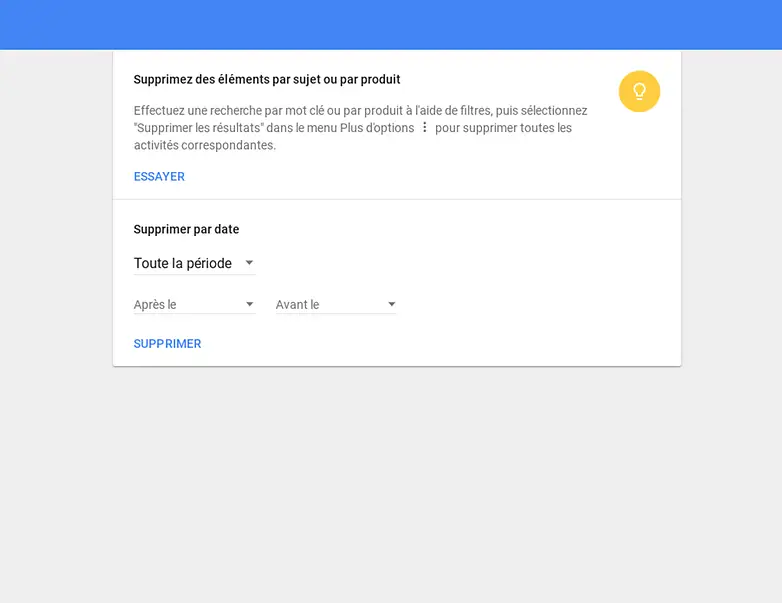 supprimer données compte Google