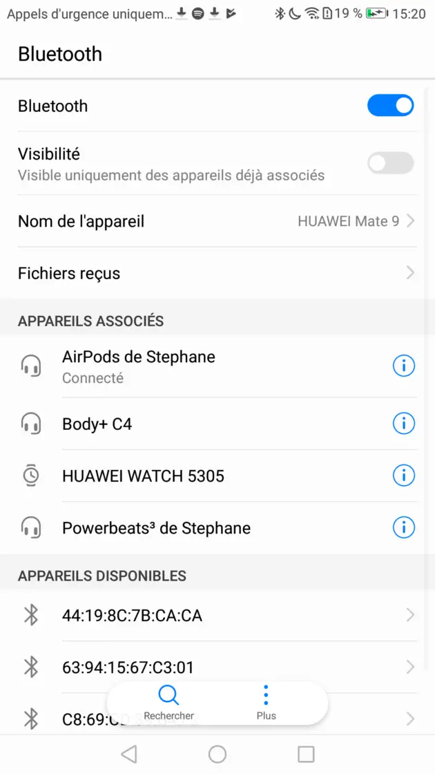 Airpods appairage bluetooth sur Android