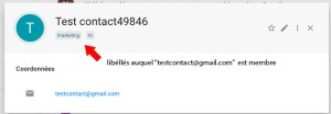 membres contacts groupe Gmail