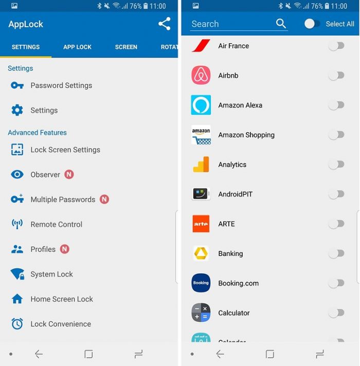 comment cacher application android