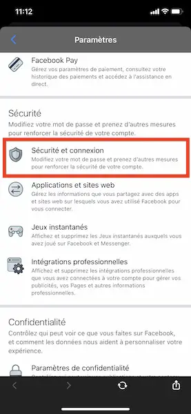 Déconnecter son profil messenger sur Iphone 1