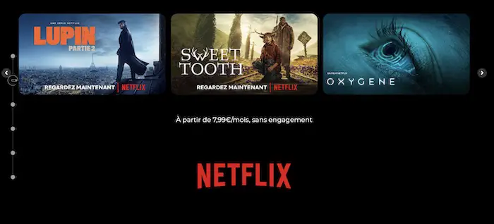 Compte netflix disponible sur Freebox