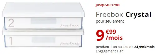Freebox Crystal parmi les offres internet Free les moins chères.