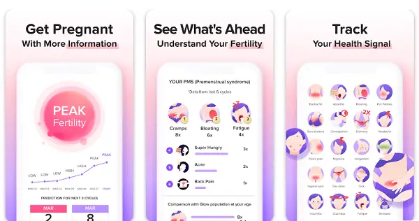 glow enceinte application fertilité ovulation