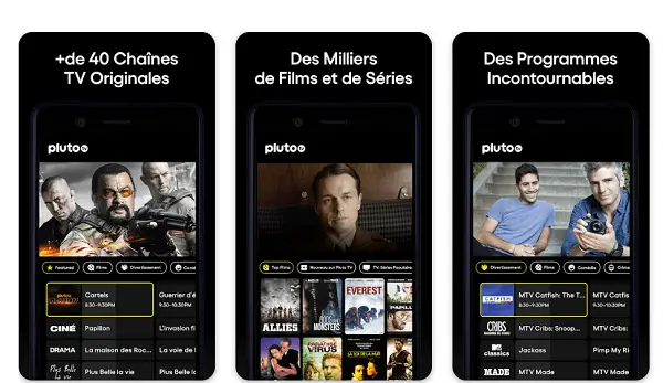 pluto tv application pour regarder la TV