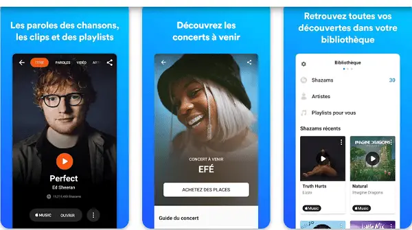 shazam application pour reconnaitre une musique